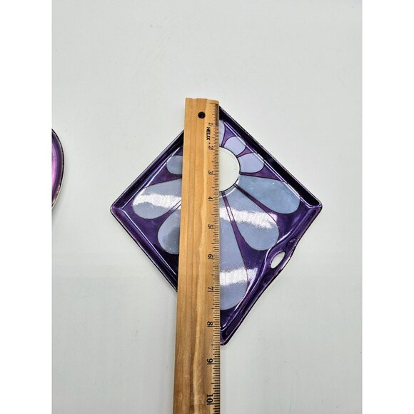 Flower Power Art Deco Atlas China Czechoslovakia Decorative Dish Pair Boho Retro - Picture 13 of 13